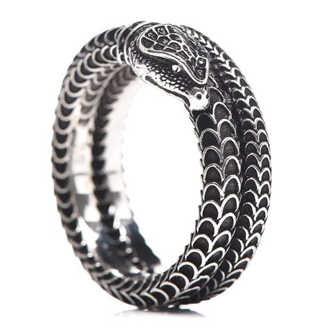 gucci men's snake ring in sterling silver|gucci ghost ring price.